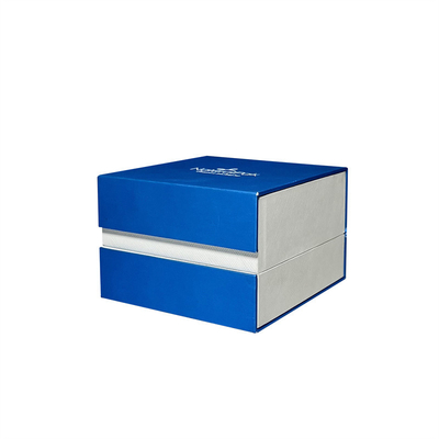Hộp đựng đồng hồ sang trọng bằng nhựa màu xanh Sapphire Hộp đựng đồ trang sức cho dây chuyền và hoa tai