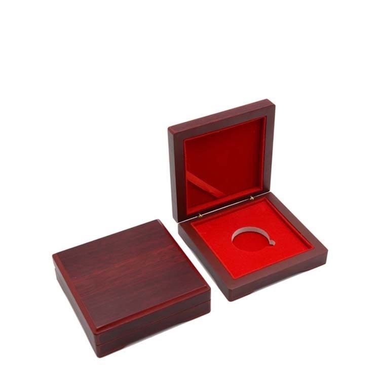 Hộp đựng tiền xu kỷ niệm ROHS 100 * 100 * 30mm Hộp đựng tiền xu bằng giấy giả da MDF